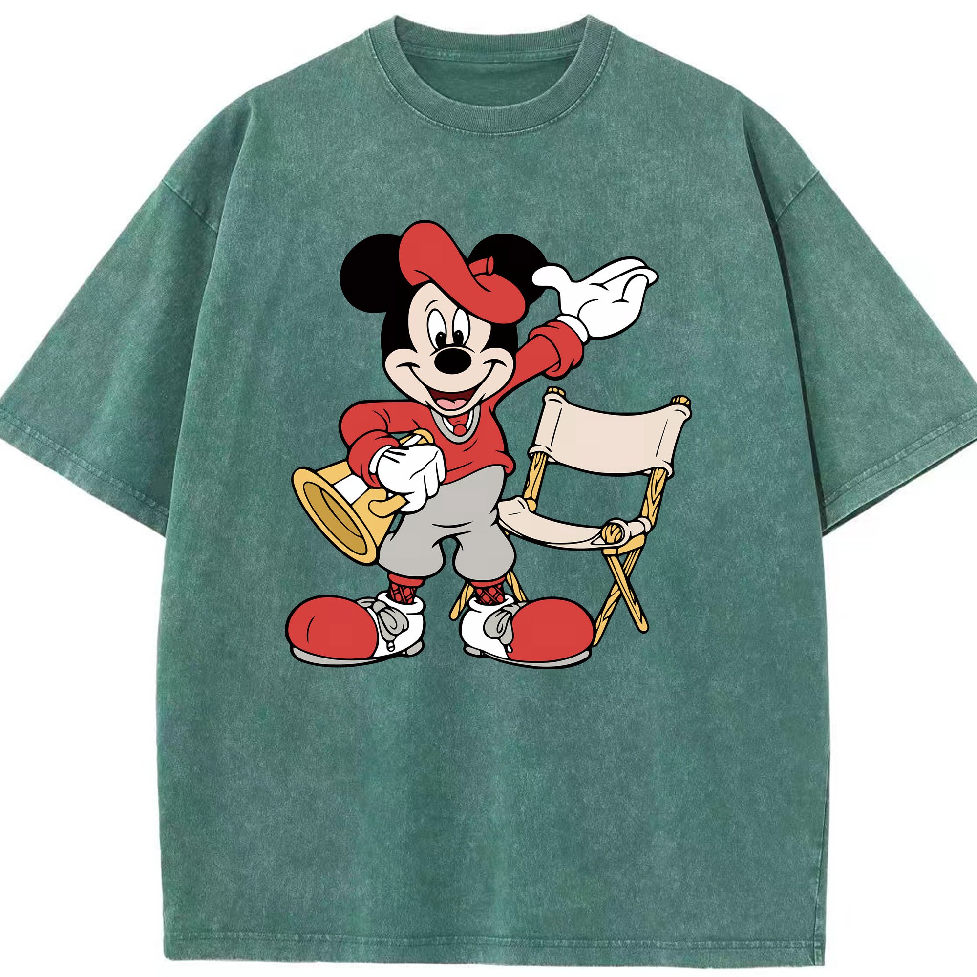 ミッキーマウス Mickey Mouse 綿100% ヴィンテージ風 半袖Tシャツ（フロントプリント）